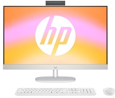 HP All-in-One Desktop-PC | 27 FHD Display | AMD Ryzen 5 7520U | 16 GB DDR5 RAM | 512 GB SSD | AMD Radeon-Grafikeinheit | Windows 11 Home | Weiß