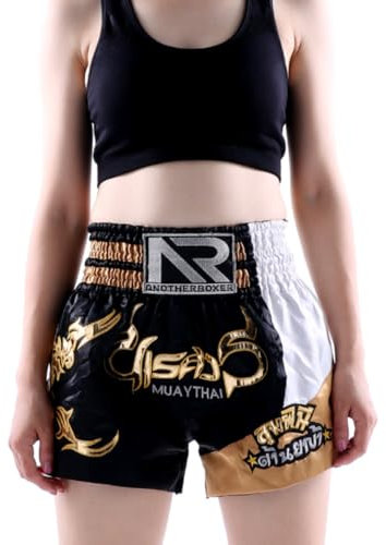 HEARTTOUCH Herren Muay Thai Fight Shorts Kinder Thaishorts Kurze Thaiboxhose Trainingshose Premium Boxing Shorts für Thaiboxen Kickboxen Boxing (9,XS)