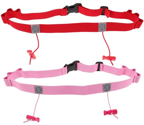 2 Cinturones de Correr para niños, cinturón de Carreras para niños, Soporte para número de, Soporte para números de, cinturón Reflectante para triatlón