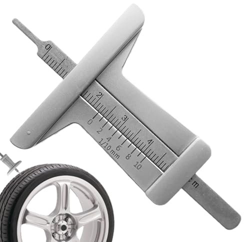 Neamou Strumento per misuratore di profondità dei pneumatici, misuratore del battistrada | Calibro per la misurazione della filettatura dei pneumatici in acciaio inossidabile,Misuratore del