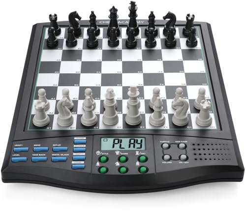 Elektronisches Schachbrett - Interaktives Strategie- und Sprachlehrsystem - Level Your Chess Up - Hochempfindliche Magnettafel & Teile - 1-2 Spieler - KI-Smart-Schach - Einfaches tragbares Reisen -