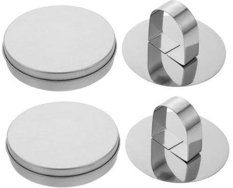 COLLBATH Kit De 4 Piezas Para Hacer Dulces Coreanos Cortador De Galletas De Azúcar Redondo Con Latas De Y Placa De Prensa Herramienta Reutilizable Para Hacer Dulces De Azúcar