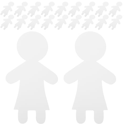 HOODANCOS 20Pcs Blank Paper People Cutouts Kids Diy Craft Supplies Durable Cardboard Figures for School Classroom Home Art Projects Creativity