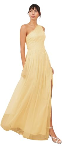 Womens Ladies Maxi One Cold Shoulder Dress with Slit Split Sleeveless Prom Wedding Guest Bridesmaid Ball Evening Gown