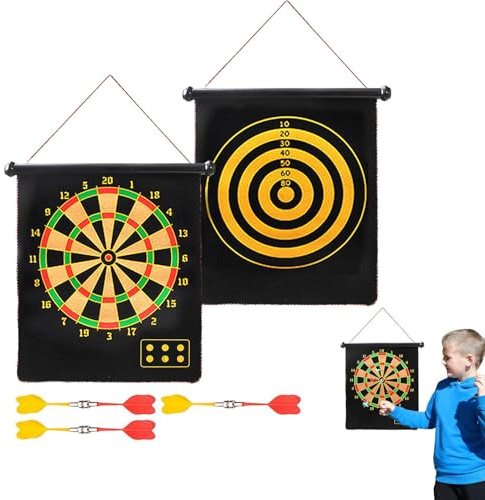 Scheda magnetica Dart, Dart Board Magnetic | Gioco di all'aperto interno - Rolling a doppio lato dardo per bambini adulti giochi da tavolo da dardo all'aperto interno
