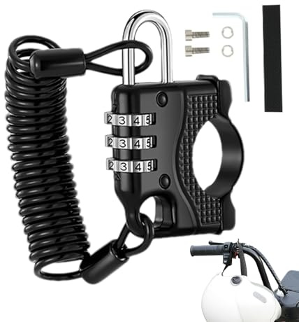 Verrou de Casque,Accessoire Antivol En D'Aluminium | Cadenas Pour Casque De Vélo Électrique - Pour, Hommes et Femmes - Parking Extérieur, Moto, Vélo Électrique, Nuit et