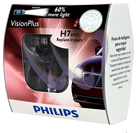 Philips H7 VisionPlus Replacement Bulb, (Pack of 2)