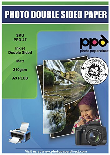 PPD 50 x A3+ Inkjet Fotopapier 210g Beidseitig Bedruckbar Matt/Matt, Ideal für Flyer PPD-47-50