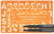 Schablonen- Set mit je einer Standardschrift 5-10-15-20 mm mit Fineliner 0,1/0,8