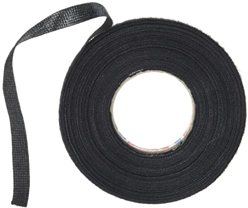 Tesa 51608 - Nastro isolante in tessuto non tessuto per cavi in cotone, 9 mm x 15 m, colore: Nero