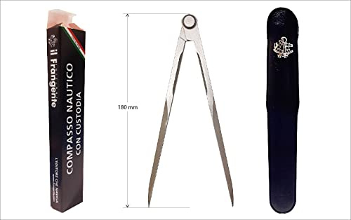 Il Frangente NF/30 - Compás náutico de Metal Satinado con Puntas fijas, 18 cm