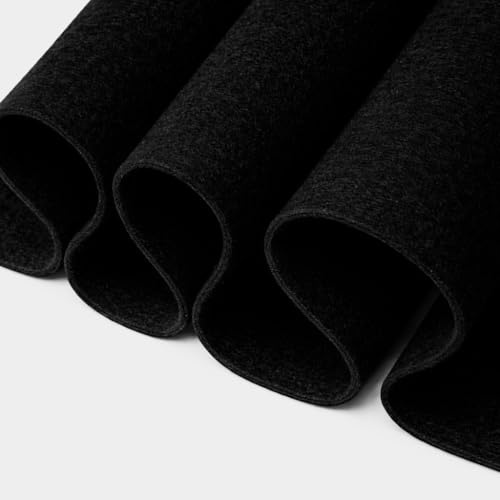 FabricLA Acrílico Tela de Fieltro para Manualidades - Fieltro Suave de 182 cm de Ancho y 1,6 mm de Grosor - Negro, 1 Metro
