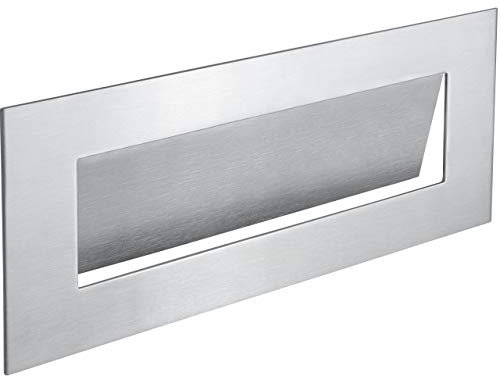 Gedotec Clapet de journaux en acier inoxydable porte de maison et portes d'entrée d'appartement | Porte d'entrée de porte en acier inoxydable | Fente aux lettres rectangulaire à droite 330 x 110 mm