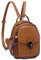 Kasgo Damen Rucksack Kleiner, PU Leder Tagesrucksack Kleiner Modern Cityrucksack Wasserdichter Mini Backpack Schultertasche für Reise Schule Arbeit Braun