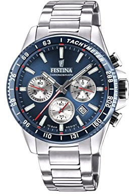 FESTINA Herren Analog Quarz Uhr mit Edelstahl Armband F20560/2