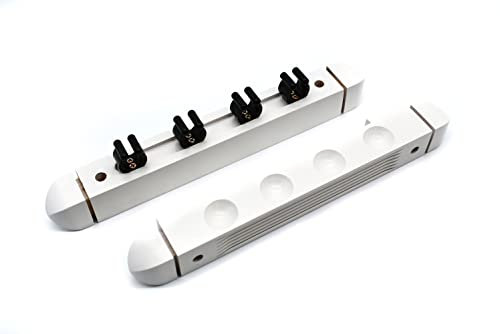 BILMAG Billard Zubehör Queuehalter Wandhalter Roman für 4 Queue Cue Kö, Queueständer (Weiß)
