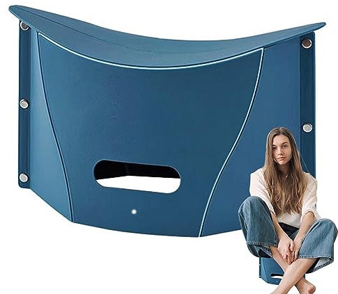 Hocker Faltbar Tasche - Tragbarer Klapphocker - Leicht Handgepäck Campinghocker - Klappbarer Hocker Camping | Für Outdoor Camping BBQ Drinnen Küche, Belastung 220 Lbs, Dunkelblau