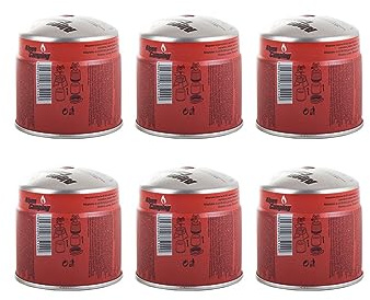 ALPEN CAMPING - Pack 6 Cartouches Gaz 190g Butane Propane Mix, Sécurité Stop Gaz Certifiée EN521, Recharge Universelle Perçable Type 200 pour Réchaud, Lampe à Souder & Camping