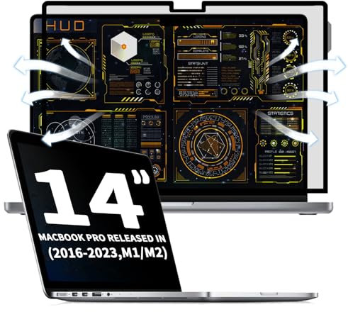 Dabernur Filtro de privacidad para MacBook Pro de 14 Pulgadas, fácil de Instalar y Quitar, antiluz Azul para MacBook Pro de 14 Pulgadas