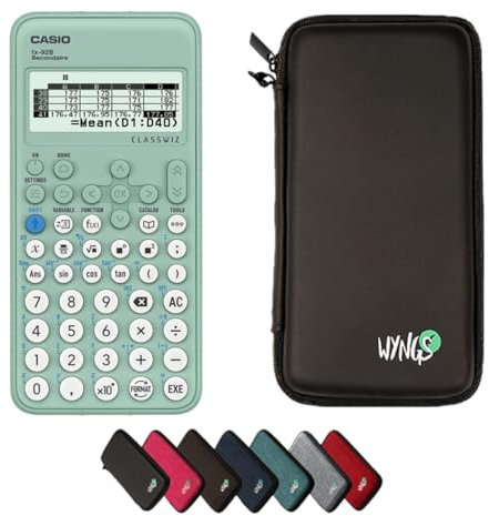 Casio FX-92B Secondaire con Funda Protectora WYNGS Negro - Calculadora Científica - Paquete Básico