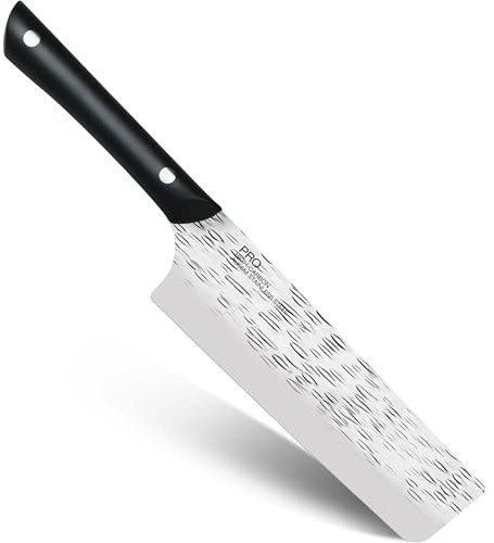 Kai PRO 6 Nakiri Knife, Hand Sharpened Vegetable Knife, Japanese AUS6M Stainless Steel Blade, Full-Tang POM Handle, NSF Certified, Slicing Tool for Professional and Home Chefs