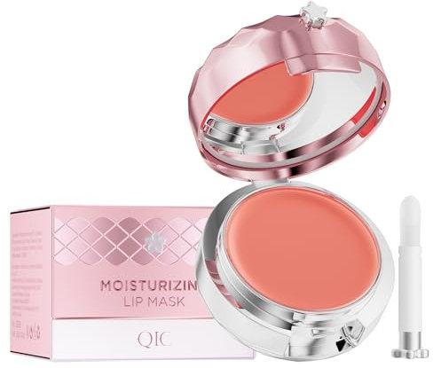 Maschera Labbra Notte, Idratante Balsamo per Labbra, Maschera per Dormire per Labbra con Specchio & Pennellino, Lip Mask per la Cura Delle Labbra per la Riparazione Delle Labbra e Esfoliante