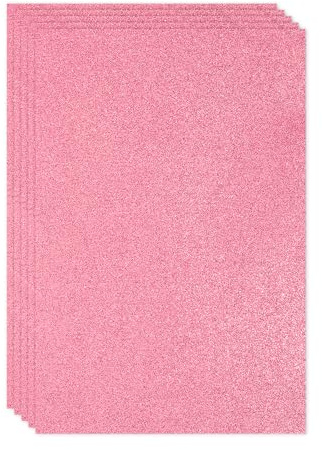 PATIKIL Vattenmelon röd blank EVA glitter skumark 30 x 18 cm 2 mm tjock med baksida självhäftande gnista EVA glitterfilt för hantverk gör-det-själv projekt, 5 st
