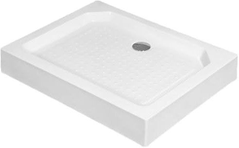 Duschkar i Akryl, Anti-halk Massageyta, 14 cm Höjd, 260 kg/570 lb Lastkapacitet, Avloppsskydd och Rör Ingår, Badrumsbricka med Förstärkt Stöd(70x80cm/27.5x31.4in)
