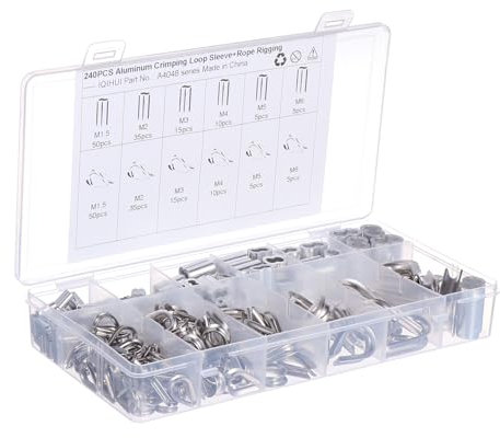 Cabilock 240piezas Anillo De Corazón De Cable De Acero Inoxidable De Guardacabos De Manguitos De Engarce Para Fijación De Cables Para Proyectos De Bricolaje y Montaje De Equipos