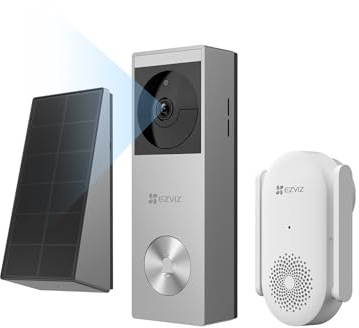 EZVIZ CP3 Pro Timbre de Video Inalámbrico con Chime CH1,2K Video Doorbell Exterior Impermeable,Detección de Personas,Visión Nocturna en Color, Audio Bidireccional,8GB eMMC Incorporado