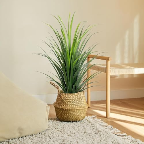 BLAINE Planta Artificial de Yuca Grass 90 cm Decoración de Interiores y Terrazas con Aspecto Hiperrealista Que No Necesita Mantenimiento