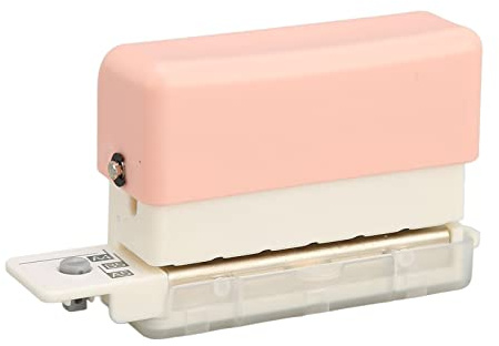 BAOFUYA Hålslagare, ABS-material Mini Pappersstansare för Gör-det-själv-bindning, Stansar 6 Hål i A4 B5 A5, Bärbar för Kontor och Hemmabruk (Rosa)