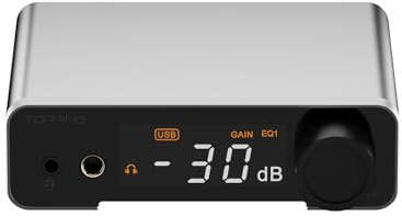 TOPPING DX1 II DAC & hörlursförstärkare ES9039Q2M, DAC-chip med optisk utgång/ingång, förförstärkarläge, balanserad linjeutgång, helt balanserad hörlursförstärkare (silver)