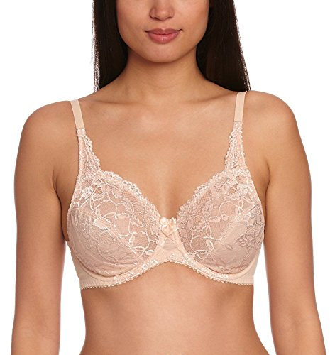 Charnos Rosalind Bra 165010 Underwired Non Padded Full Cup Lace Secret Support, Brulee, 34D