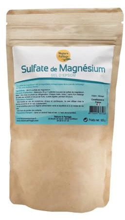 Sulfate de magnésium sel d'Epsom 500g Nature & Partage