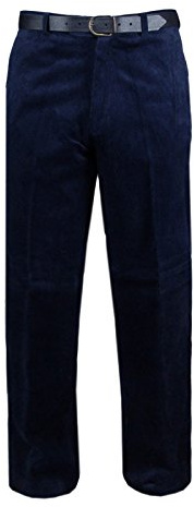 MyShoeStore Men's Corduroy Trousers 100% Cotton Straight Leg Casual Formal Cord Pants with Belt Loops, Zip Fastening & Back Button Pocket, Waist 30-50 Inch
