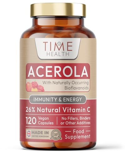 Acerola Cherry Extract Capsules - Natural & Wholefood Vitamin C - UK Manufactured - Zero Stearates or Flow Agents (120 Capsule)