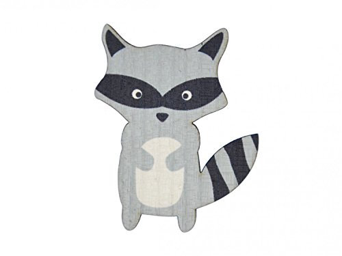 Miniblings Bois Broche Raton Laveur imprimé Nature Bear Forest Racoon - Main Bijoux Mode I Pins Bouton Pin