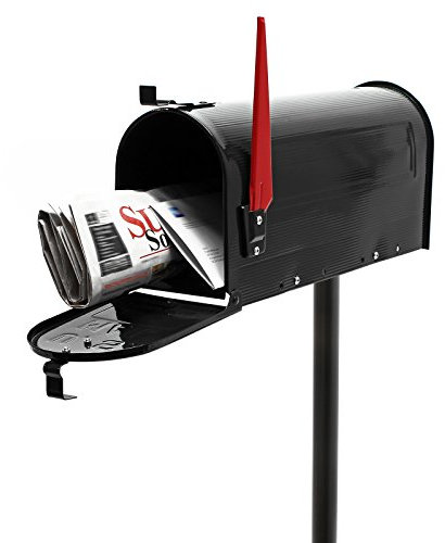 Buzón correo US Mail diseño americano negro pie apoyo soporte pedestal cartas vintage retro metal