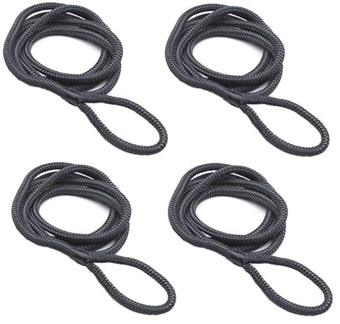 8 mm Fenderleine 4 Stück mit Auge Fenderleinen Boot Bootsfender Majoni 3 Farben (schwarz)
