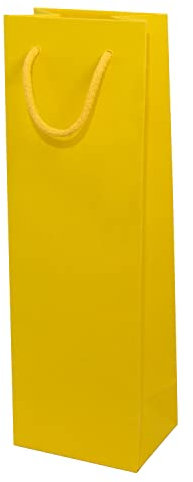 10 x Flaschentasche PresentFill® Premium Flaschentüten Sonnengelb 100% Recycling Kraft Papier 210 gr. Stark Made in EuropeGeschenktaschen Weinflaschen Verpackung für 1 Flasche Wein Sekt Champagner