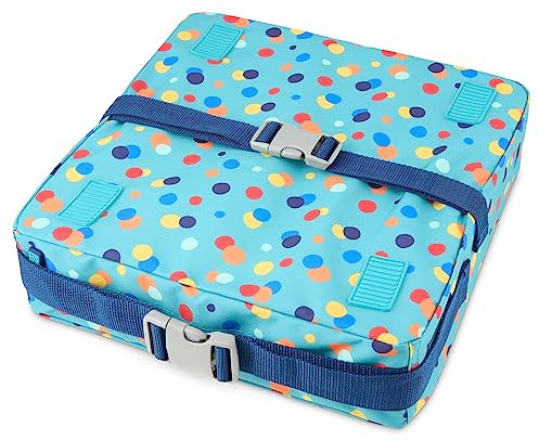 Polar Gear Baby-Sitzerhöhung, leichte Sitzerhöhung für Kinder ab 3 Jahren, maschinenwaschbar, verstellbare Gurte, 8 cm dicker Schaumstoff-Sitzerhöhung, Esszimmerstuhl, Konfetti