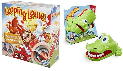 Hasbro 15692398 Looping Louie Kinderspiel, lustiges 3D Partyspiel & Play-Doh E4898100 Kroko Doc, Spiel für Kinder ab 4 Jahren