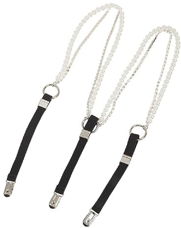 Navna Bretelle per Ragazze E Donne Elastico Regolabile A Forma Y Pesante Forte Perla Pantaloni Clip Costume Catena