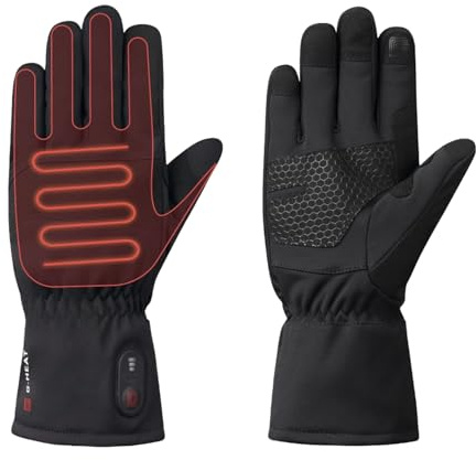 G-HEAT - Gants Chauffants Confort+ - Mixtes - Tactiles - Déperlants - Anti-dérapant. Usages : Loisirs, Travail, Personnes souffrant du Froid. Fournis avec 1 Paire de Batteries et câble de Recharge