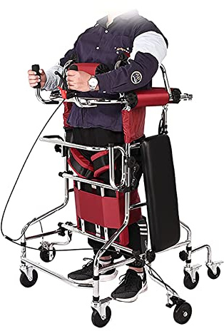 Andador vertical con asiento, ajuste de altura y andador de 8 ruedas para personas mayores, rehabilitación de hemiplejia, ayuda portátil para caminar para adultos
