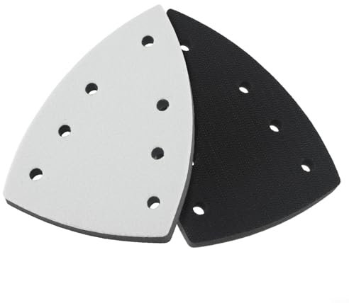 Almohadilla de lijado y almohadilla de lijado triangular Almohadilla de respaldo de papel de lija de 7 agujeros Almohadilla de cojín de esponja flocada de gancho largo Material EVA para proteger la