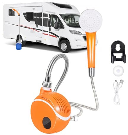 Gomice Ducha Portátil,Ducha Eléctrica Recargable para Exteriores | Bomba Recargable Impermeable para Senderismo Viajes Autocaravana Y Lavado De Mascotas