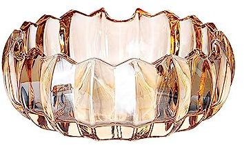 LUTFI Cendriers Cendrier de Table en Verre Cristal, 1 pièce, Grande capacité, décoration de Maison, Jaune Bar-Restaurant