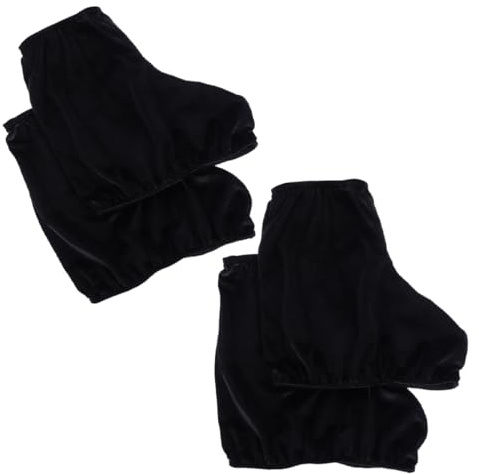 ARTSEWPLY 2 Paires Protège-Chaussures de Patinage Artistique Velours Élastique Noir pour Garçon Fille Protection Confortable et Chaude pour Patins à Glace et Roller